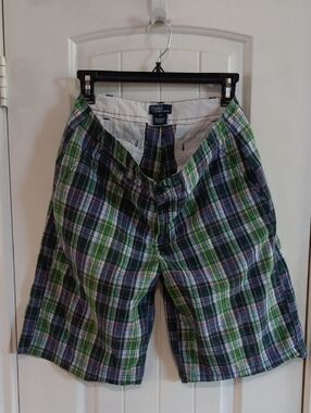 Polo Ralph Lauren Plaid Chino Shorts Flat Front Cotton
